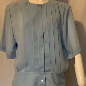 Vintage light blue top with shoulder pads